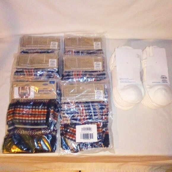 (12) Socks & (6) Boxer Brief Underwear Bundle: 6" Inseam. Ankle Socks. New - Picture 3 of 8